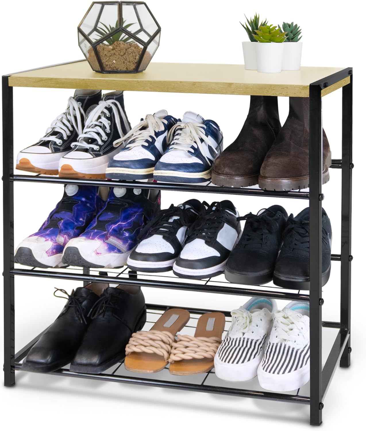 4 Tier Shoe Rack with Shelf