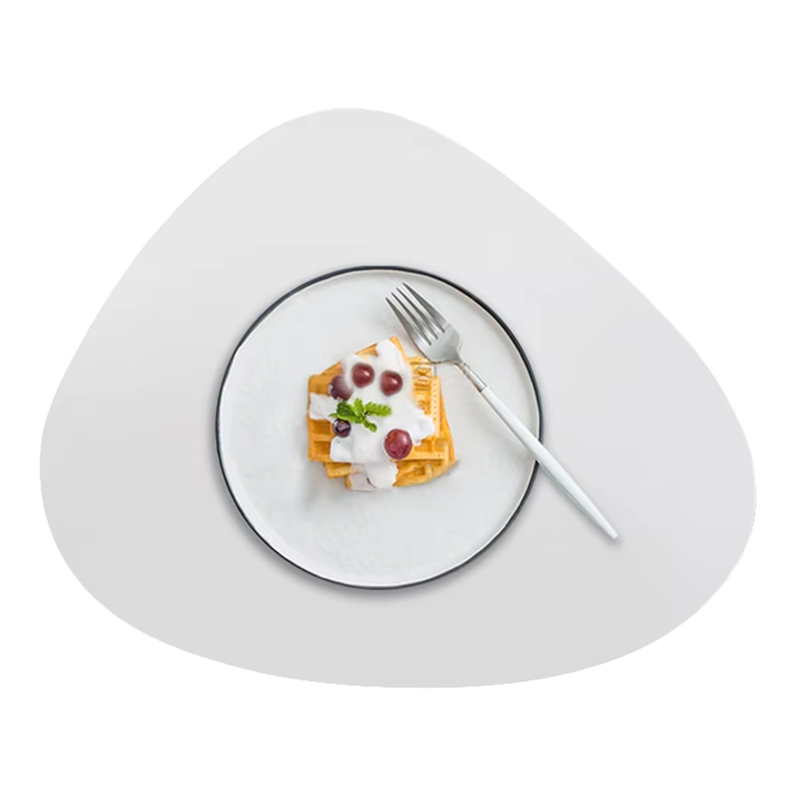 Irregularly PU Leather Dining Table Mats Sets 