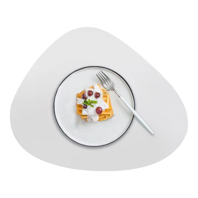 Irregularly PU Leather Dining Table Mats Sets 