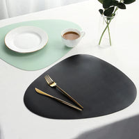 Irregularly PU Leather Dining Table Mats Sets 