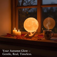 Moon Lamp 3D Printed – 9Cm Touch Control Night Light, Ceramic Base