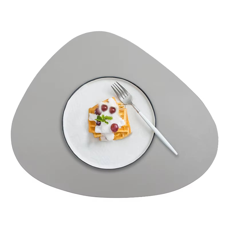 Irregularly PU Leather Dining Table Mats Sets 