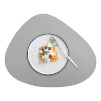Irregularly PU Leather Dining Table Mats Sets 