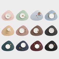 Irregularly PU Leather Dining Table Mats Sets 