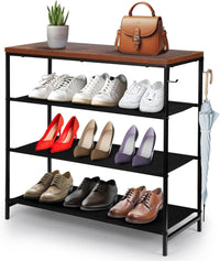 4 Tier Shoe Rack with Shelf 