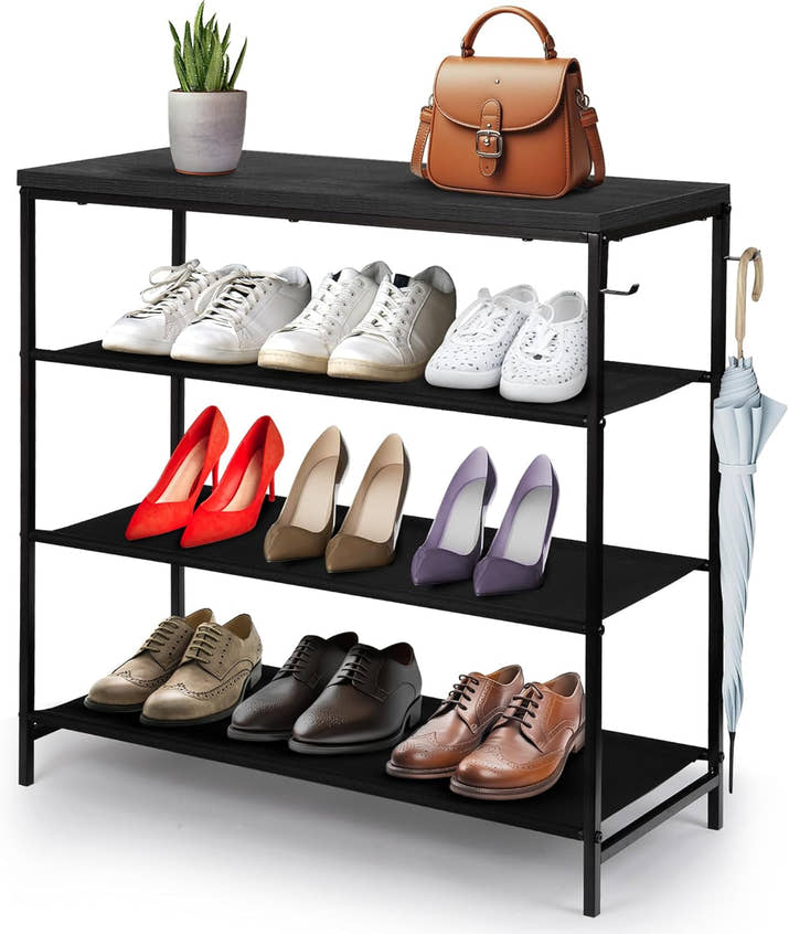 4 Tier Shoe Rack with Shelf 