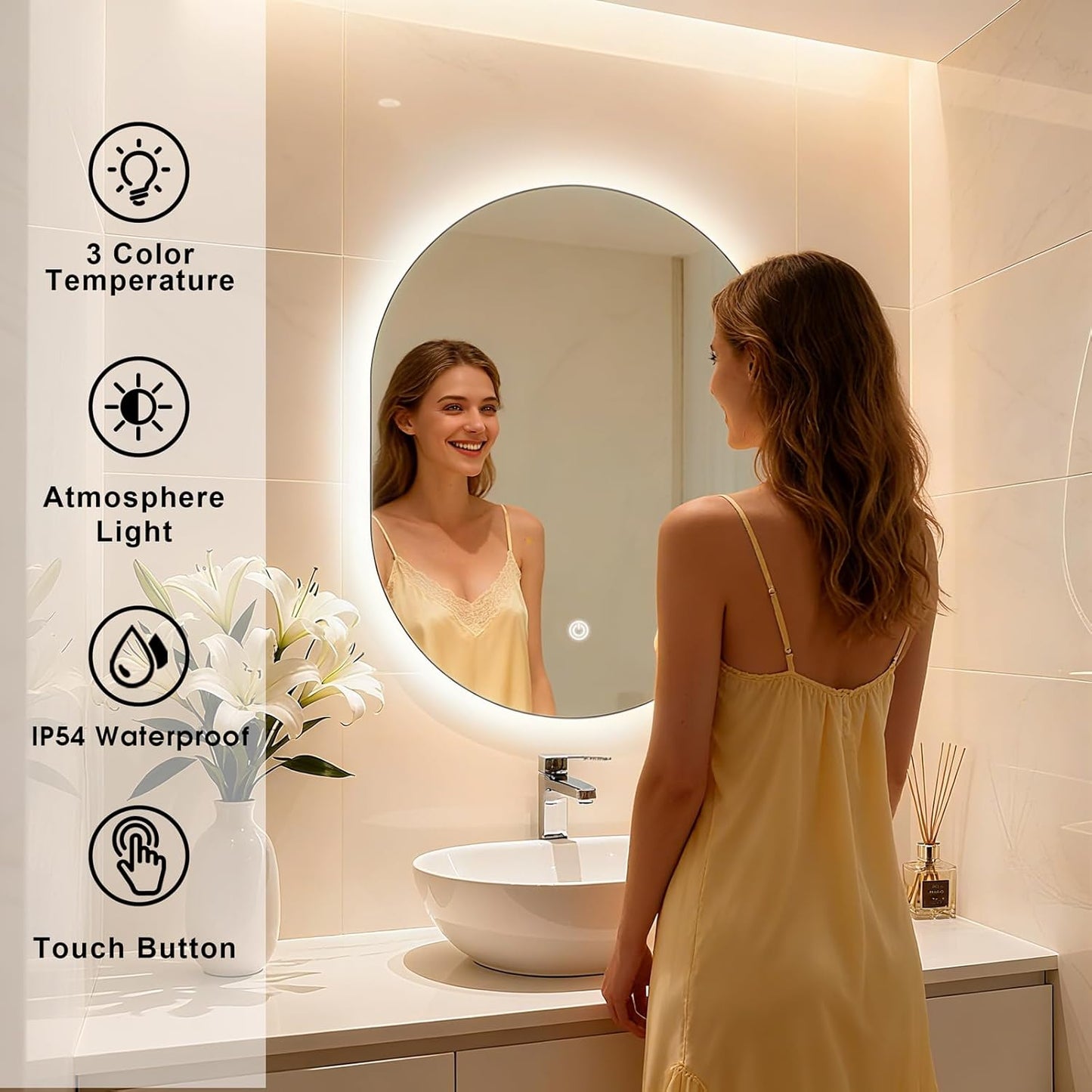 Bathroom Mirror with LED Lights