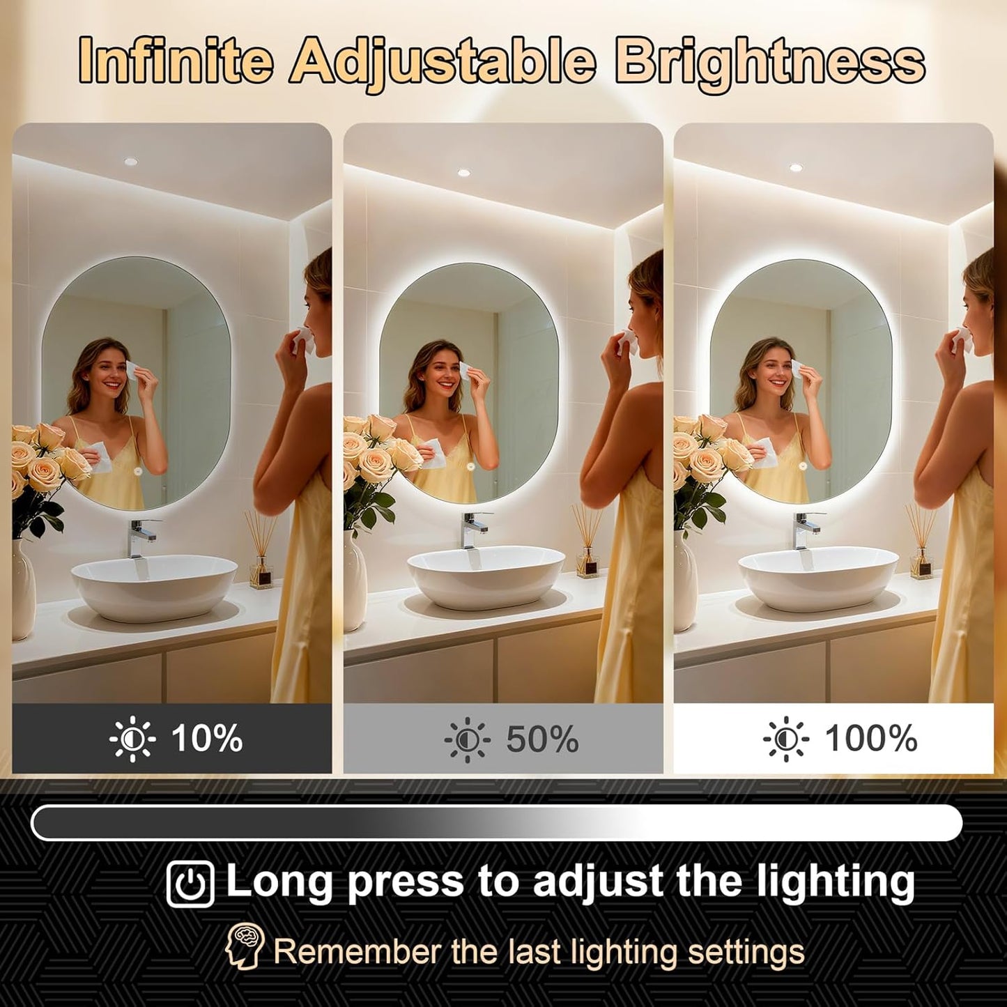 Bathroom Mirror with LED Lights