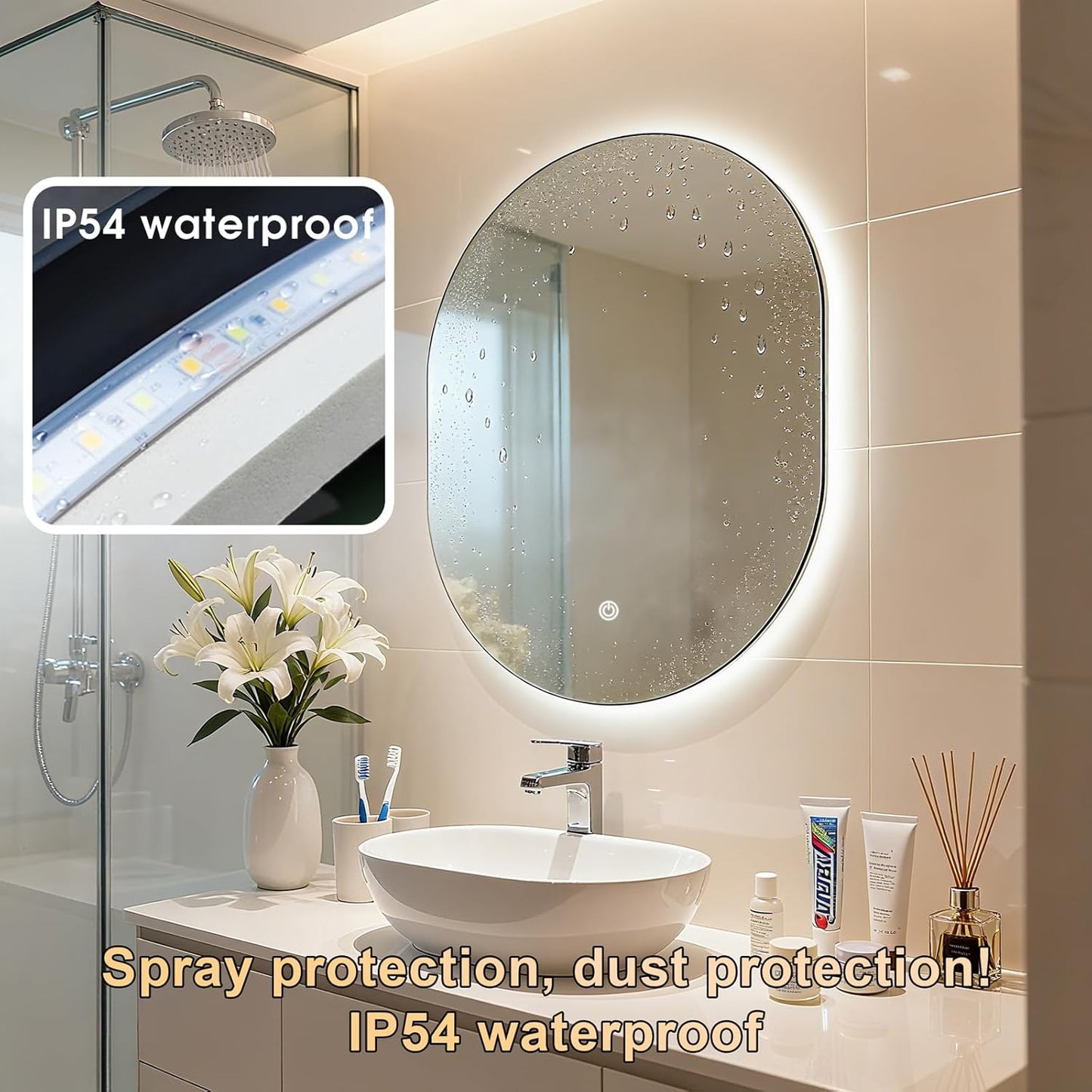 Bathroom Mirror with LED Lights
