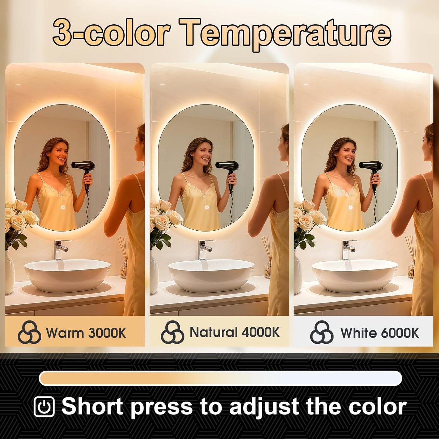 Bathroom Mirror with LED Lights