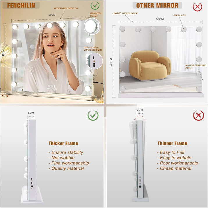 Hollywood Cosmetic Mirror for Makeup 