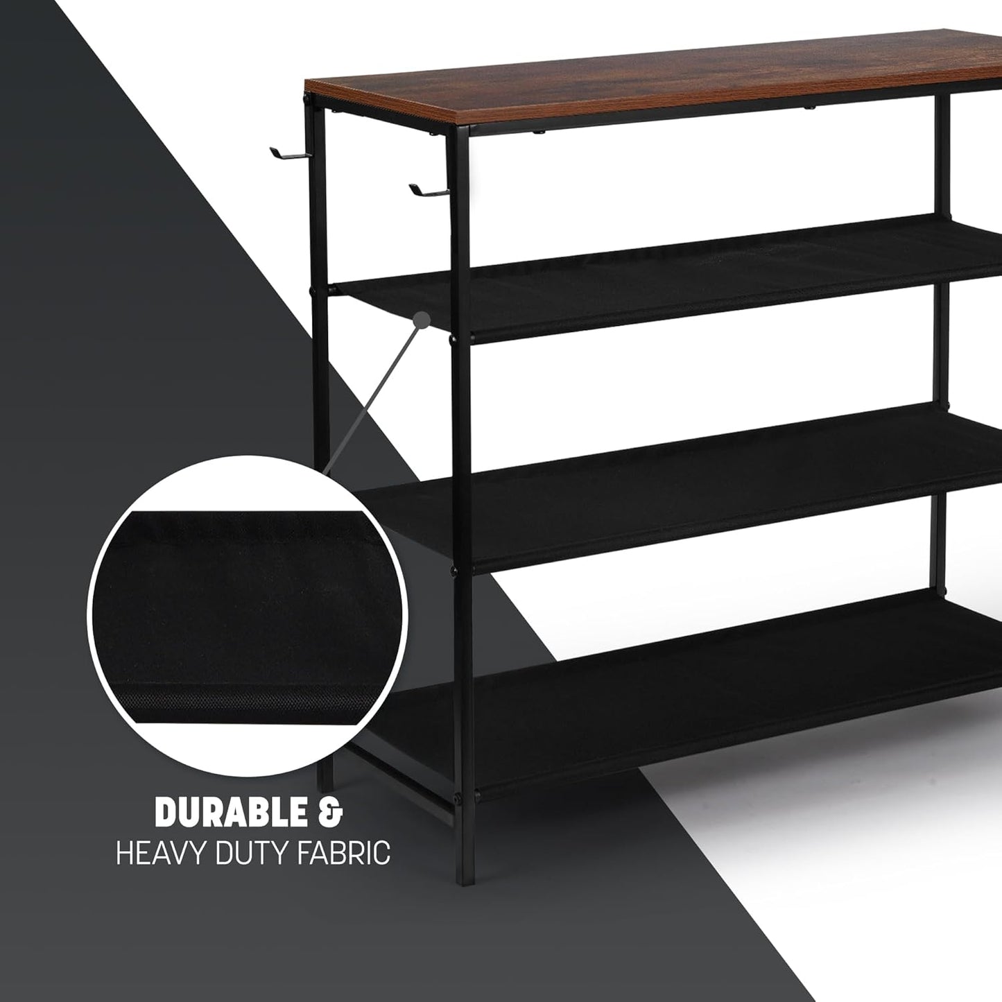 4 Tier Shoe Rack with Shelf 