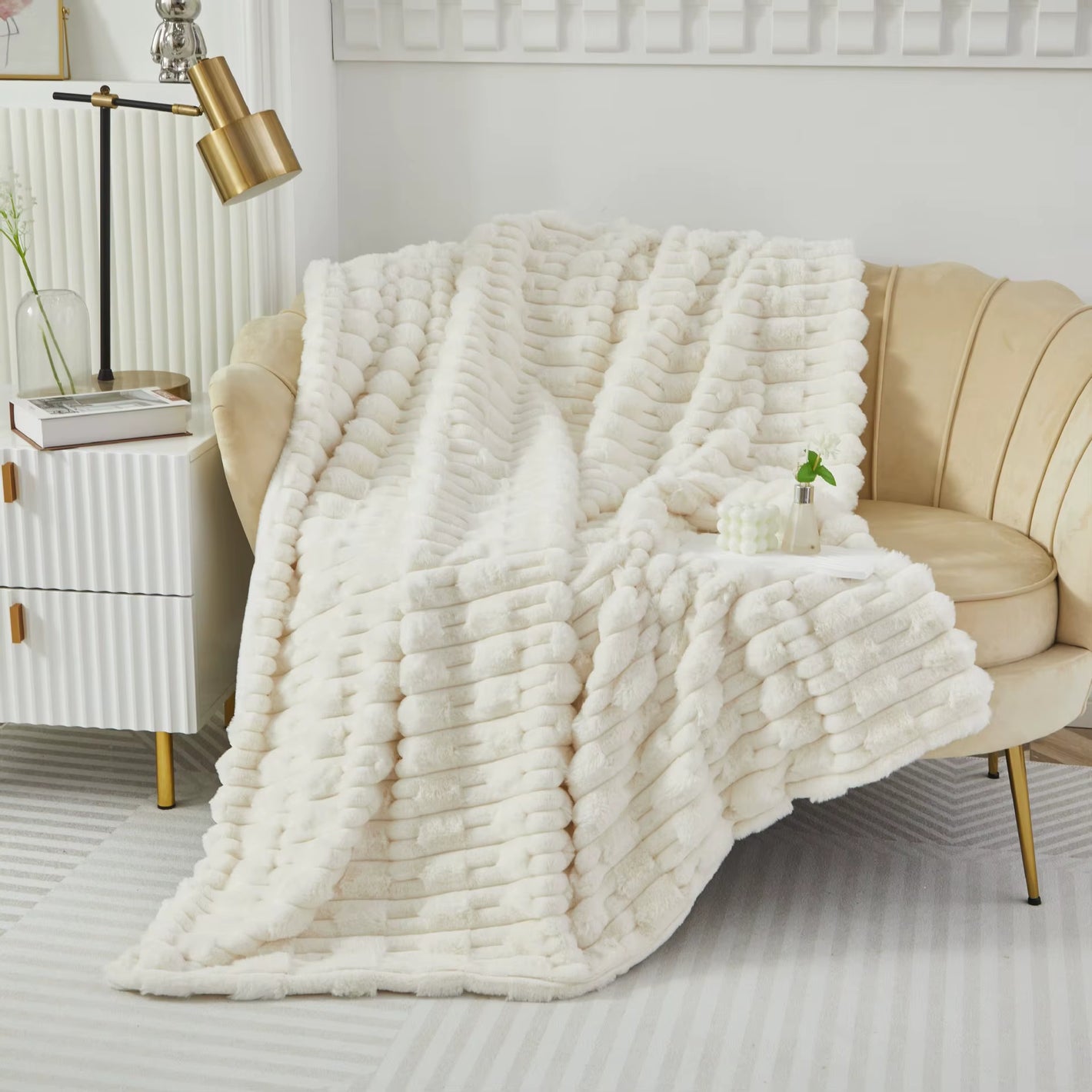 Luxury Solid Faux Blanket