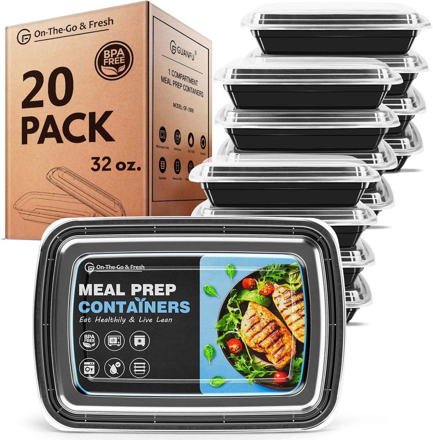 [20 Pack] Meal Prep Containers