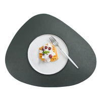 Irregularly PU Leather Dining Table Mats Sets 