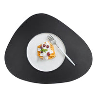 Irregularly PU Leather Dining Table Mats Sets 