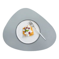 Irregularly PU Leather Dining Table Mats Sets 